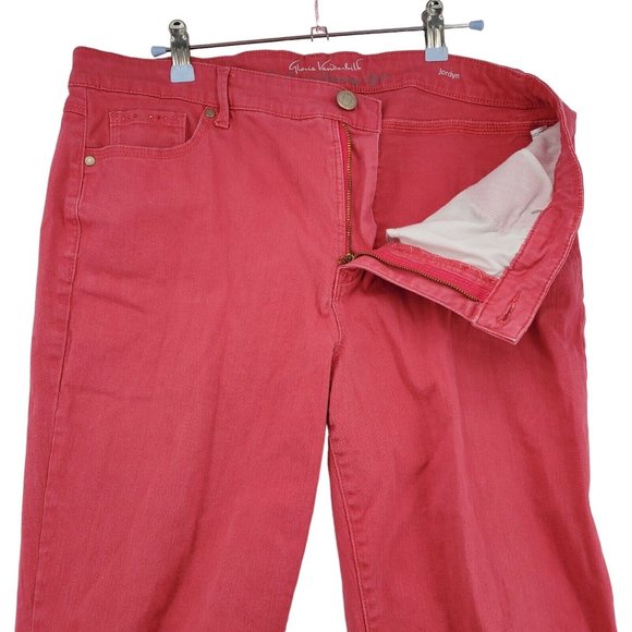 Gloria Vanderbilt Jordyn Jeans Women's Straight Leg 5-Pocket Capris Pink 14 - Picture 6 of 11